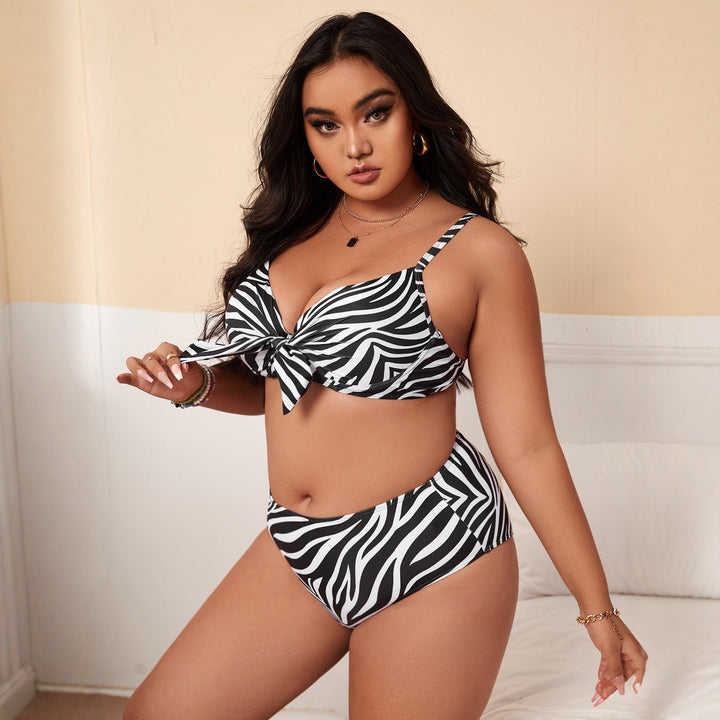 Women's Multi-patterned Bikini with Knot Detail StylebySassy