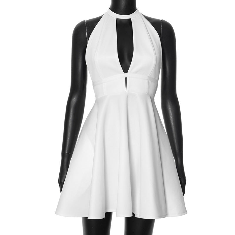 Ladies Elegant Halter Dress with Open Neckline StylebySassy