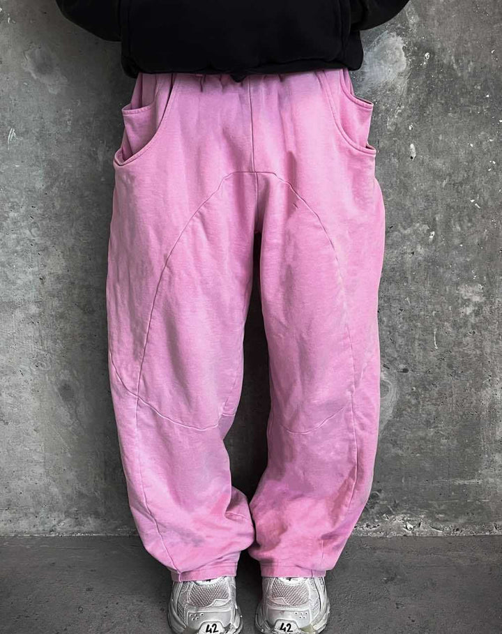 Men's Nan Oversized Leisure Joggers with Curved Seam Details, Drawstring Waistband and Elastic Leg Openings StylebySassy