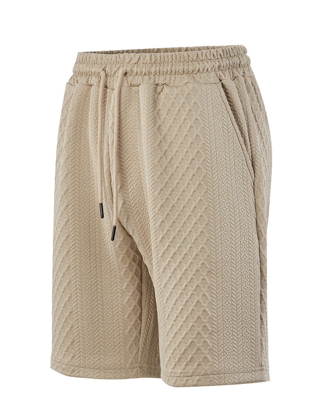 Men's structured lounge shorts with elastic waistband drawstring and side pockets StylebySassy