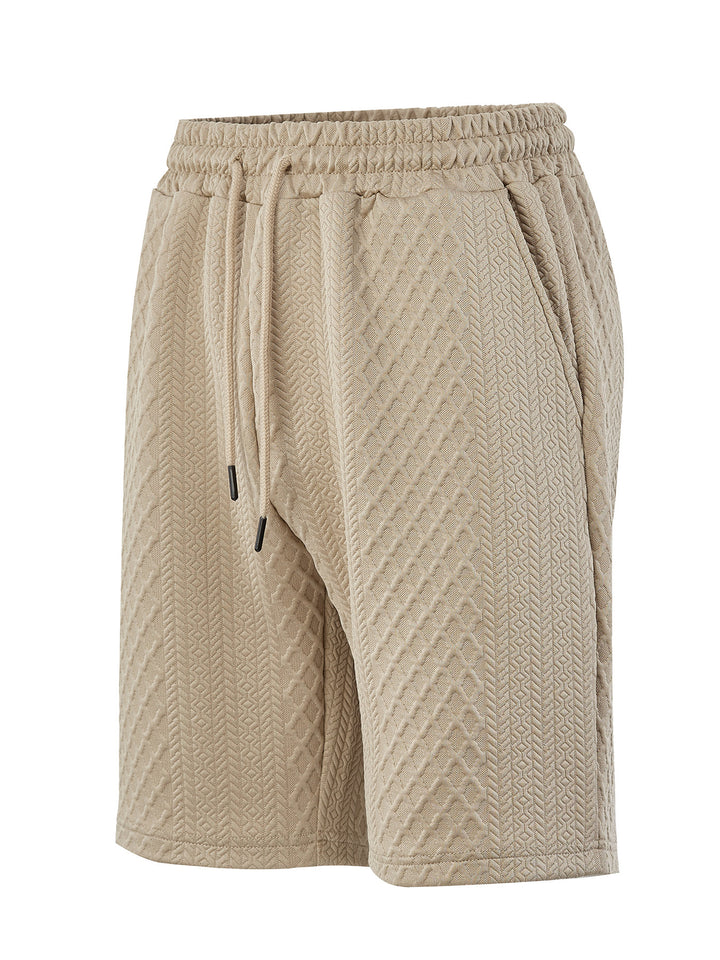 Men's structured lounge shorts with elastic waistband drawstring and side pockets StylebySassy