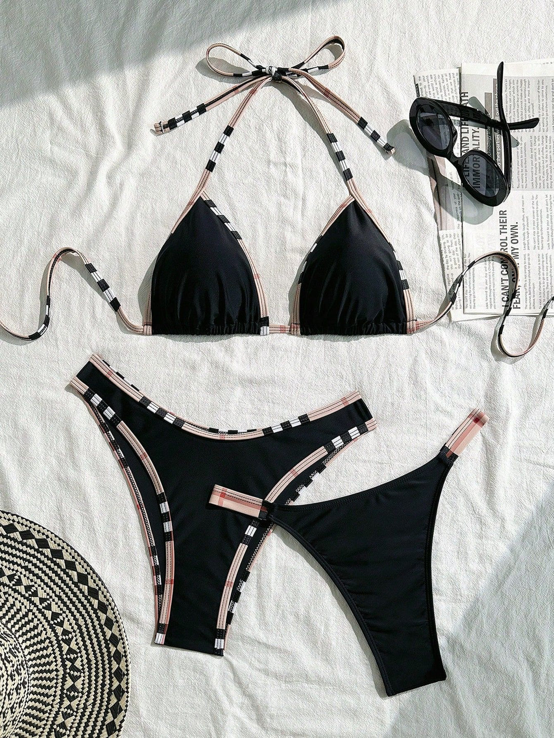 Women's triangle bikini with texture and fashionable accents StylebySassy