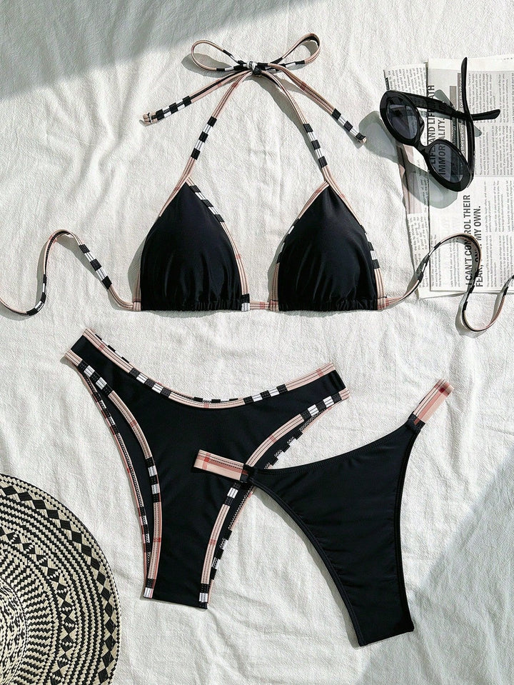 Women's triangle bikini with texture and fashionable accents StylebySassy