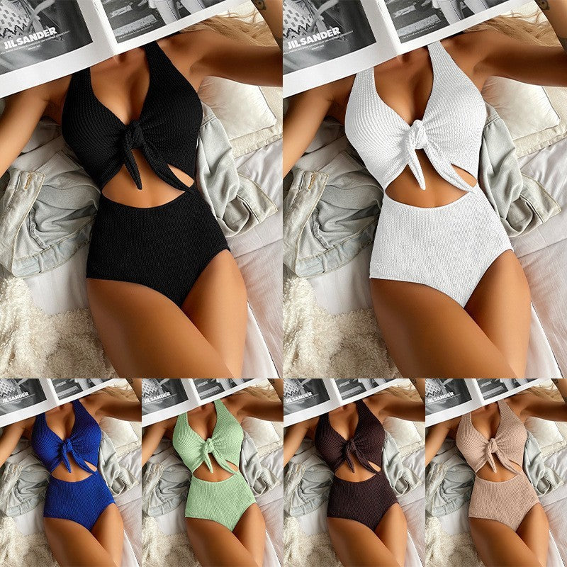 Women's One-Piece Swimsuit with Innovative Wrap Detail StylebySassy