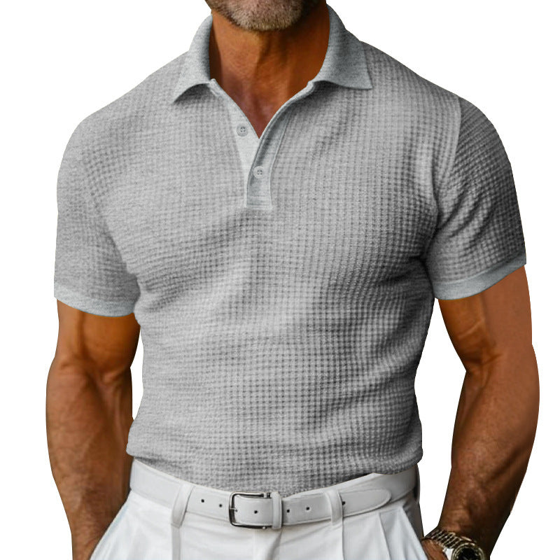 Men's structured polo shirt with waffle piqué and fitted cut StylebySassy