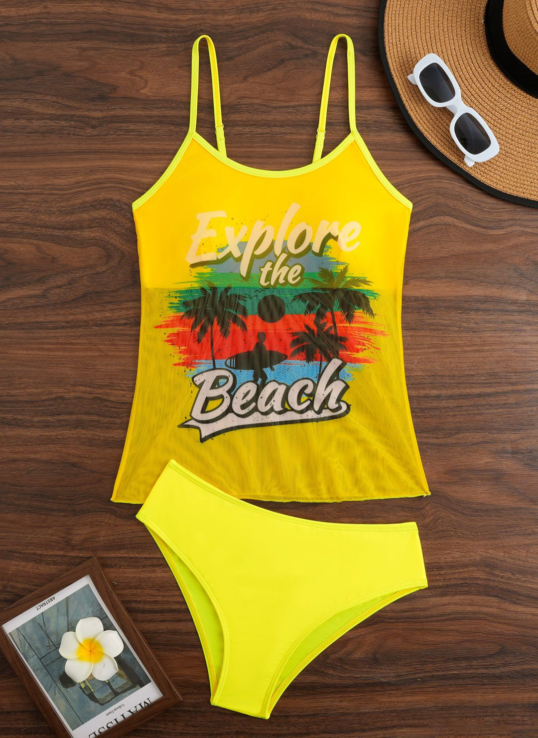 Women's Sporty Tankini Set with Trendy Print StylebySassy