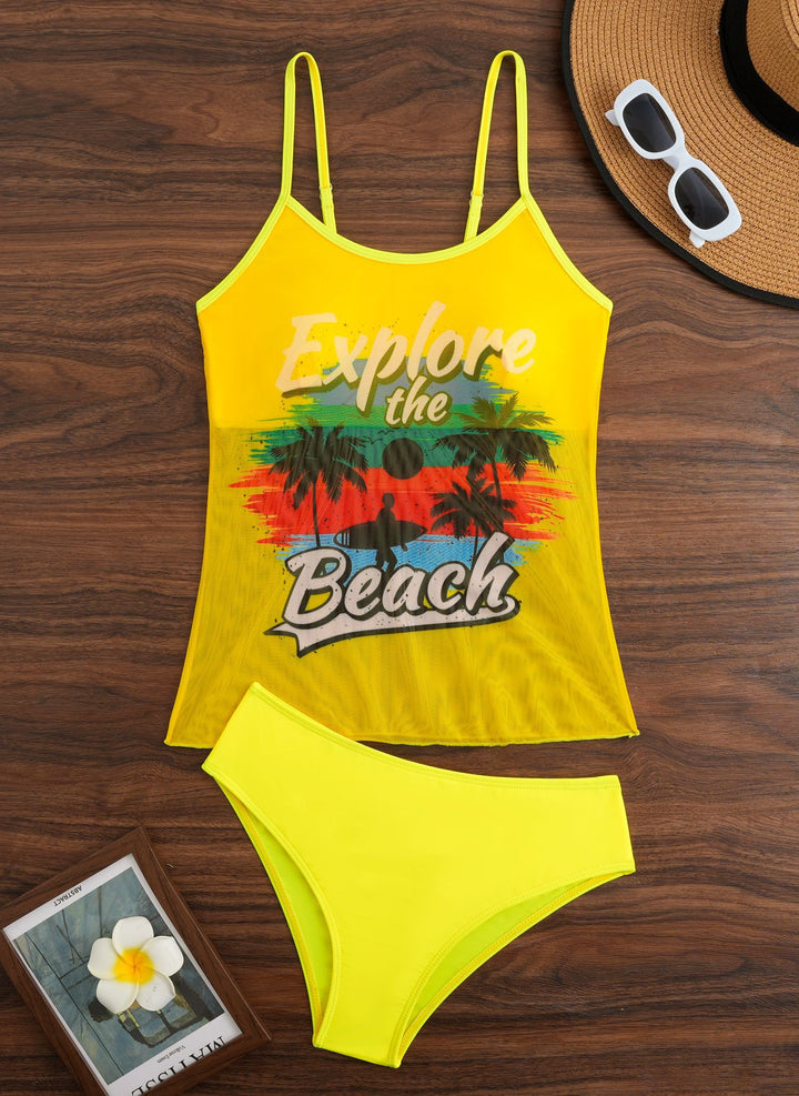 Women's Sporty Tankini Set with Trendy Print StylebySassy