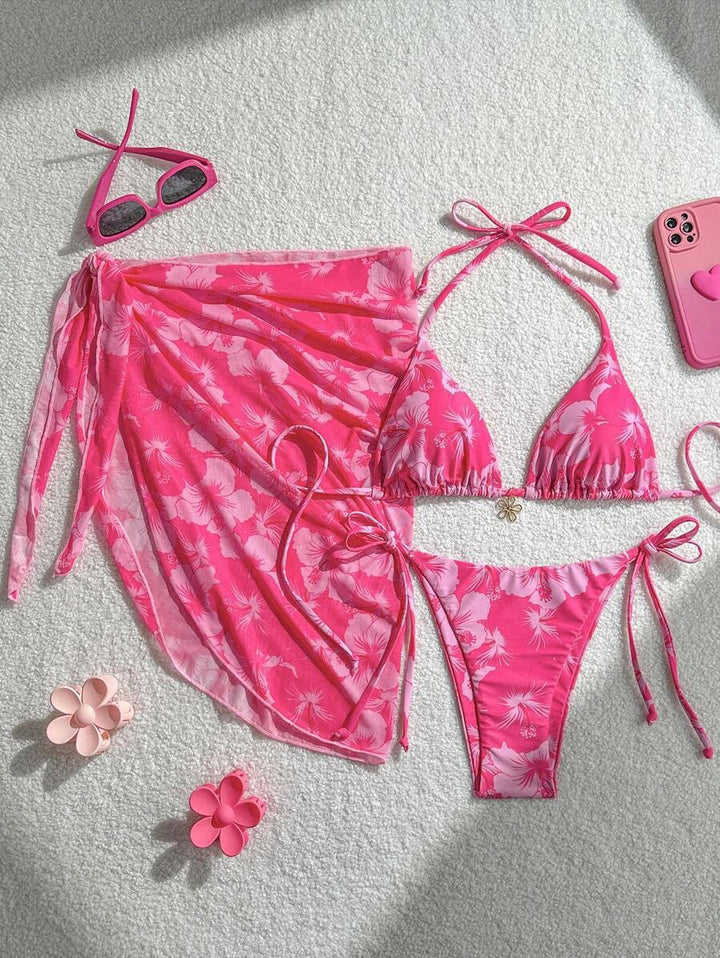 Women Triangle Bikini Set with adjustable straps and wrap StylebySassy