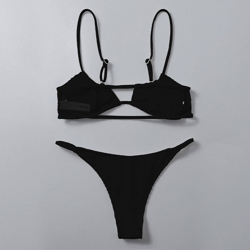 Women's bikini set with trendy rib structure and adjustable straps StylebySassy