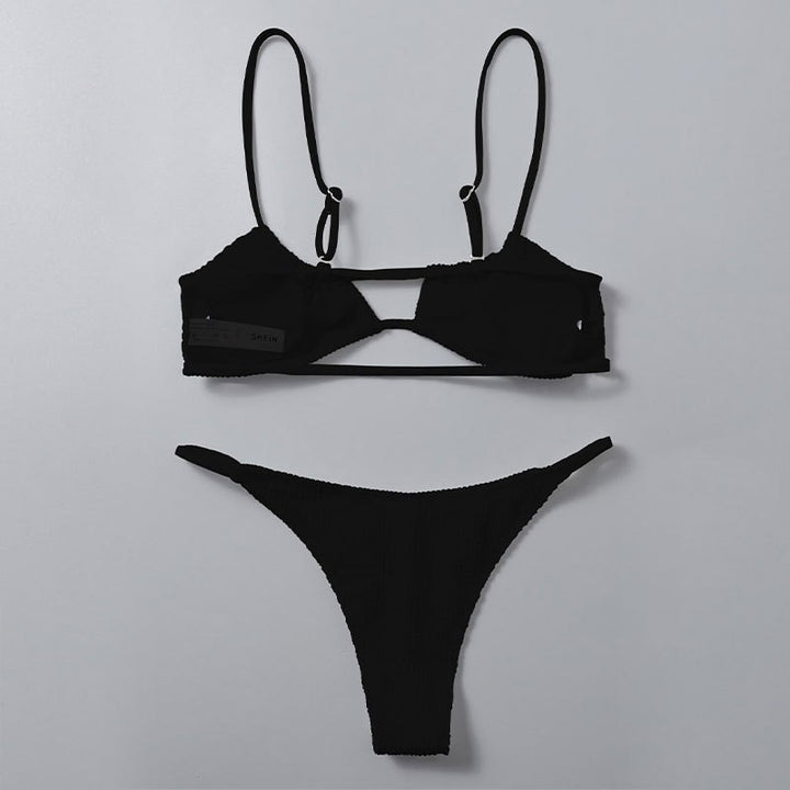 Women's bikini set with trendy rib structure and adjustable straps StylebySassy
