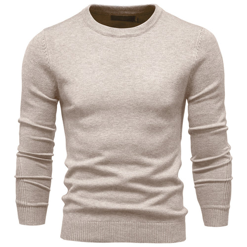 Men's nano minimalist round neck fine knit with flat shoulder seam and ribbed cuffs StylebySassy