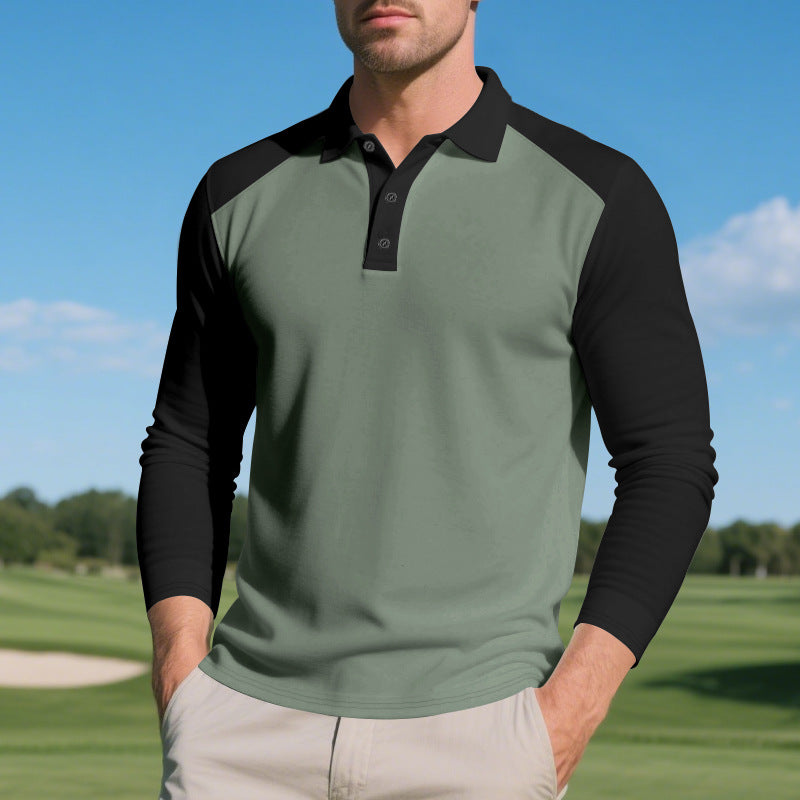 Men's long-sleeved raglan polo made of functional jersey with sporty button placket StylebySassy