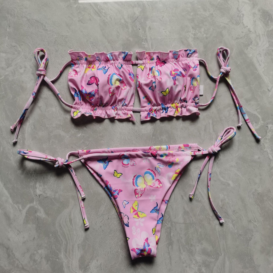 Ladies Bandeau Bikini with voluminous ruffle details StylebySassy