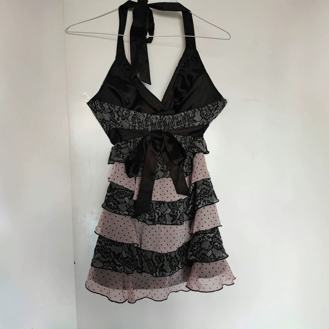 Women's Ruffle Dress with Lace Top StylebySassy