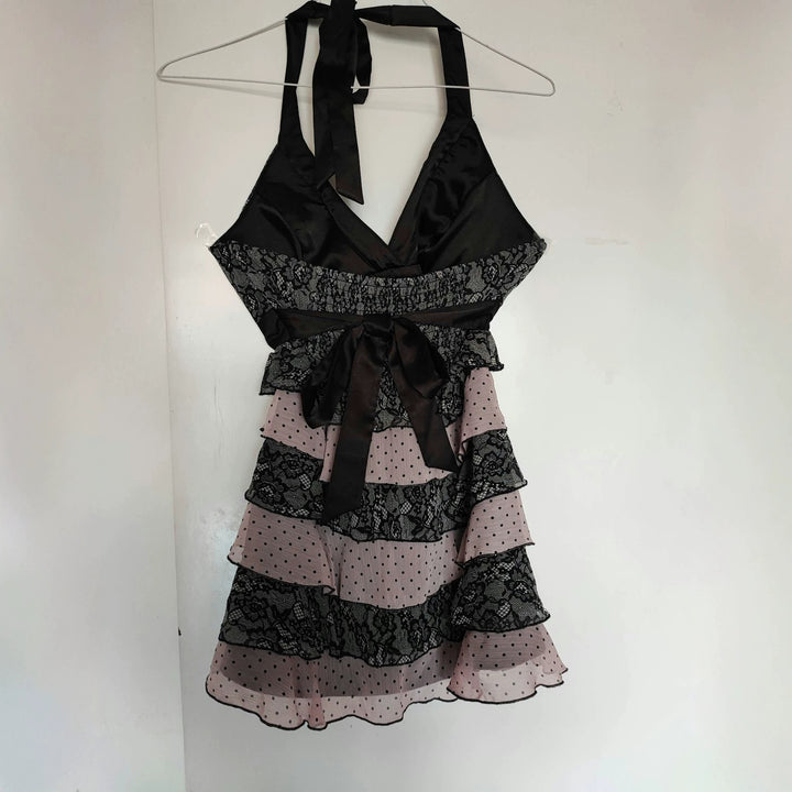Women's Ruffle Dress with Lace Top StylebySassy