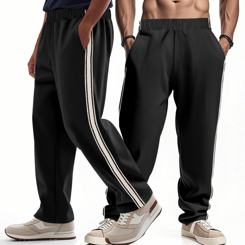 Men's loose Relax track pants in retro style with double side piping and elastic comfort waistband StylebySassy