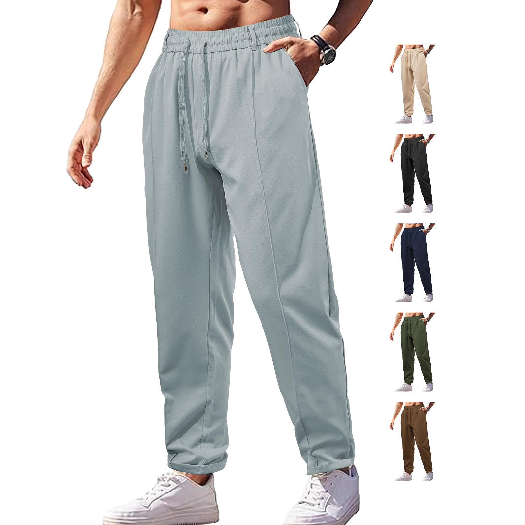 Ladies nan elegant jersey pants with creases, drawstring waistband, and narrow leg fit StylebySassy