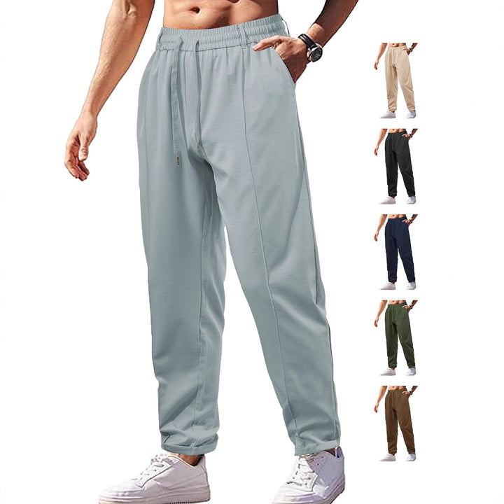 Ladies nan elegant jersey pants with creases, drawstring waistband, and narrow leg fit StylebySassy
