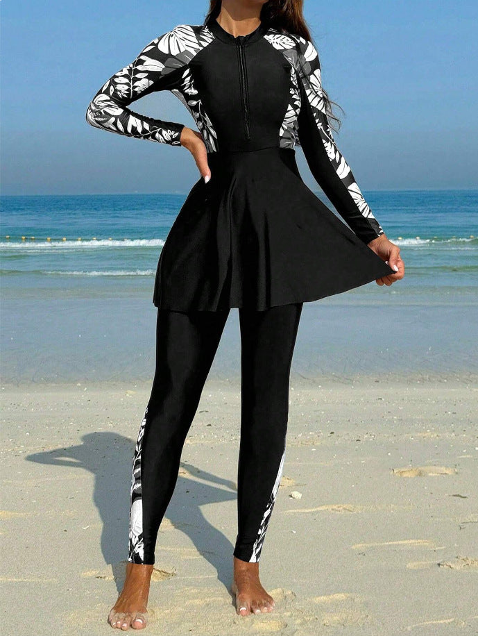 Women's Long Sleeve Rashguard with Skirt StylebySassy