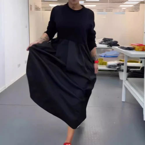 Women's nan oversized maxi dress with deep yoke and side pockets StylebySassy
