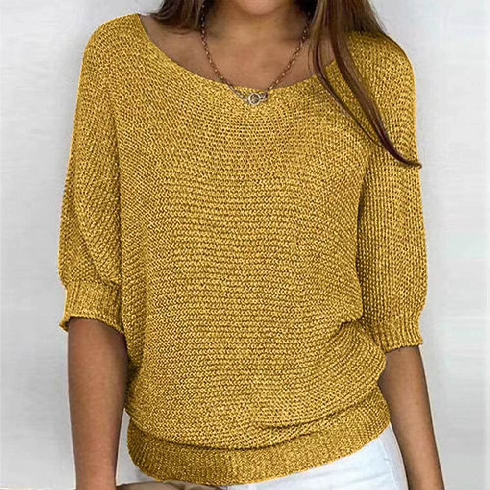 Women's Batwing Sleeve Sweater with Textured Pattern