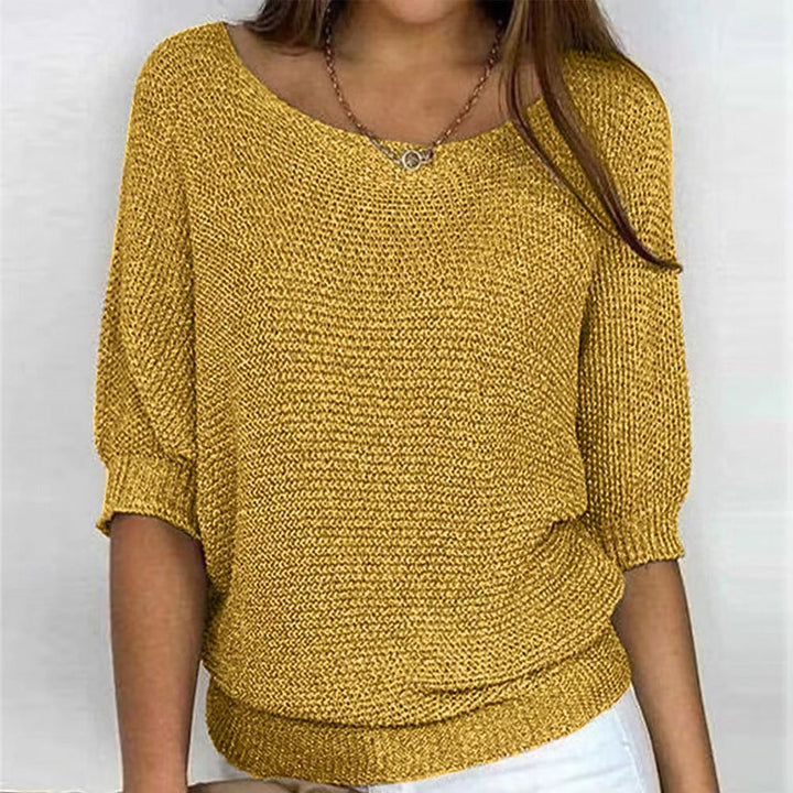 Women's Batwing Sleeve Sweater with Textured Pattern