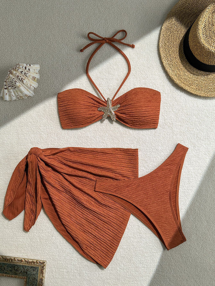 Ladies bandeau bikini with stylish wrap towel StylebySassy