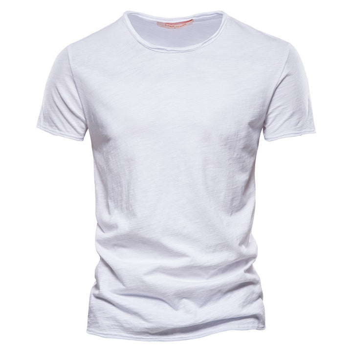 Men's lightweight cotton shirt with round neckline and slim fit StylebySassy