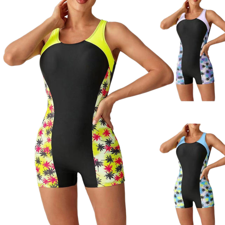 Women's Sporty Swimsuit with Lively Palm Design StylebySassy