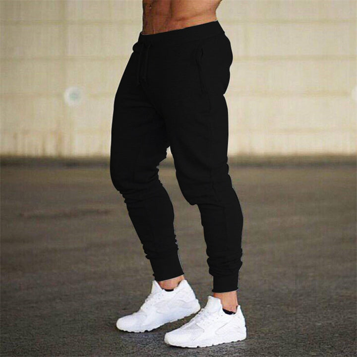 Men's tapered performance-oriented joggers with elastic waistband and ribbed ankle cuffs StylebySassy
