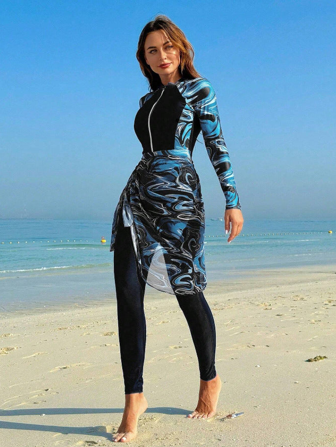 Women’s Sporty Surf Suit with Fashionable Wrap Design StylebySassy