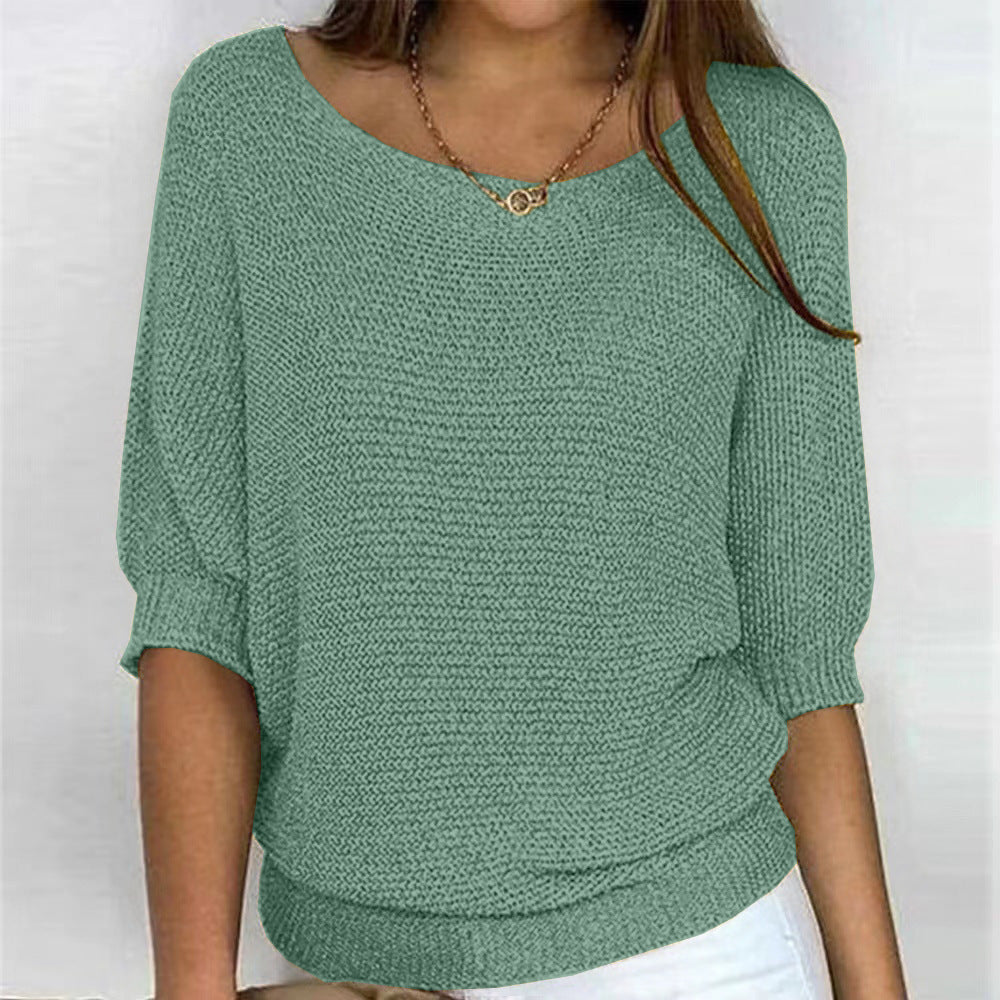 Women's Batwing Sleeve Sweater with Textured Pattern
