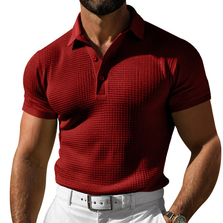Men's polo shirt with textured knit and slim fit StylebySassy