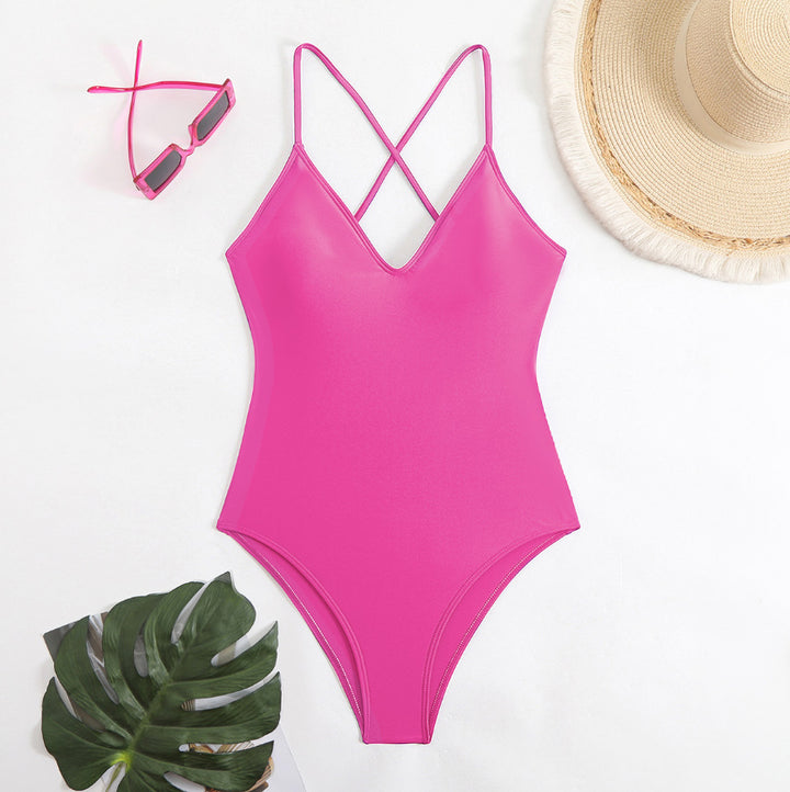 Women One-Piece Swimsuit with X-Shaped Straps StylebySassy