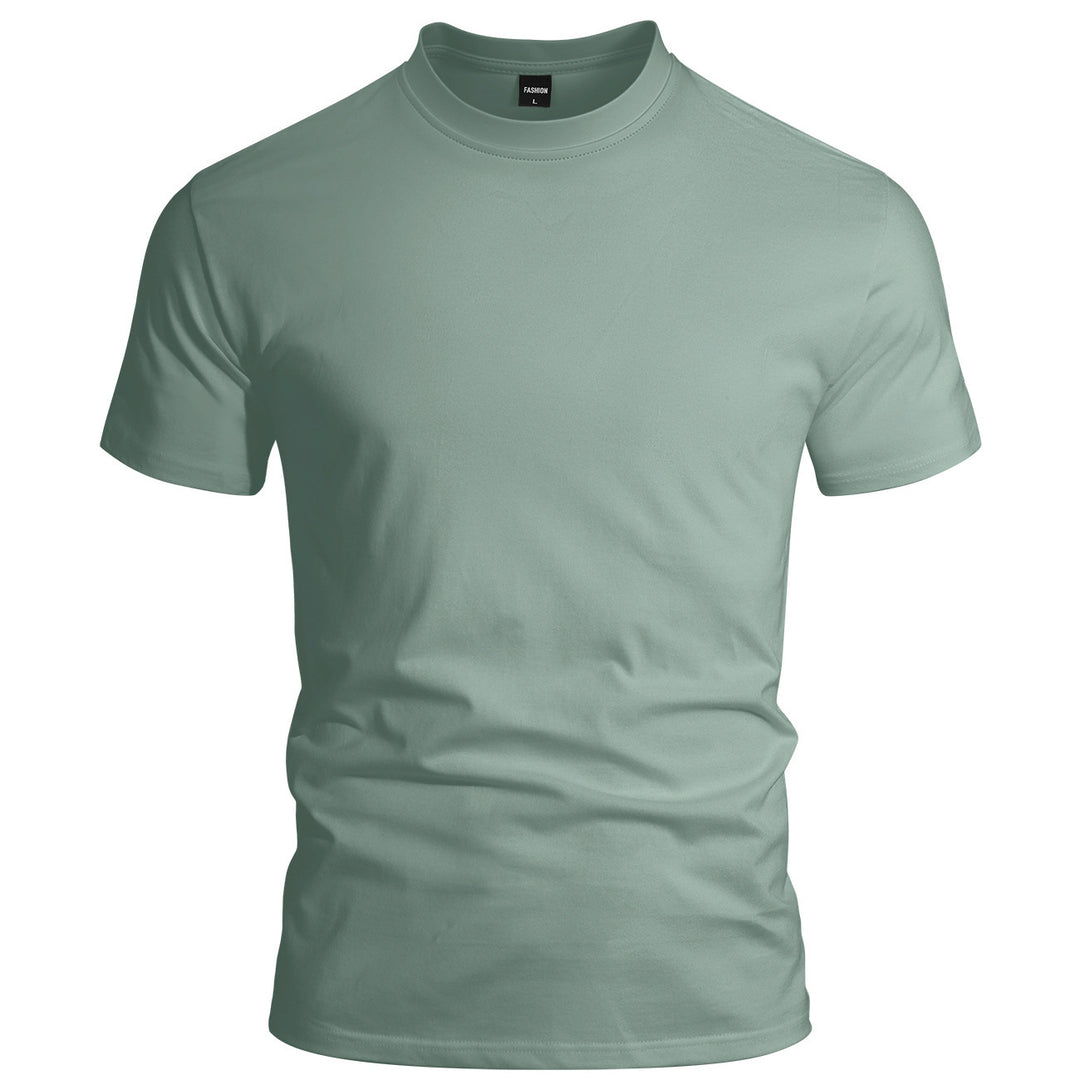 Men's close-fitting round neck basic shirt made of single jersey with reinforced neckband StylebySassy