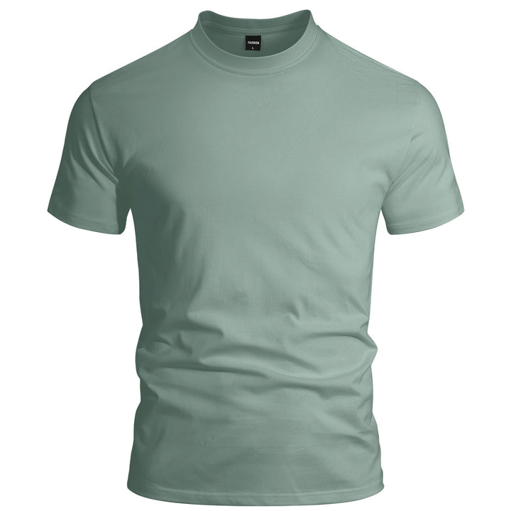 Men's close-fitting round neck basic shirt made of single jersey with reinforced neckband StylebySassy