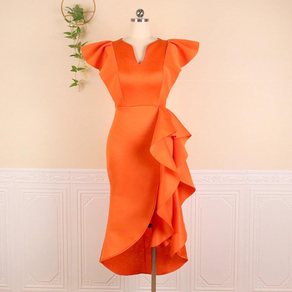Women Elegant Wrap Dress with Voluminous Draping StylebySassy