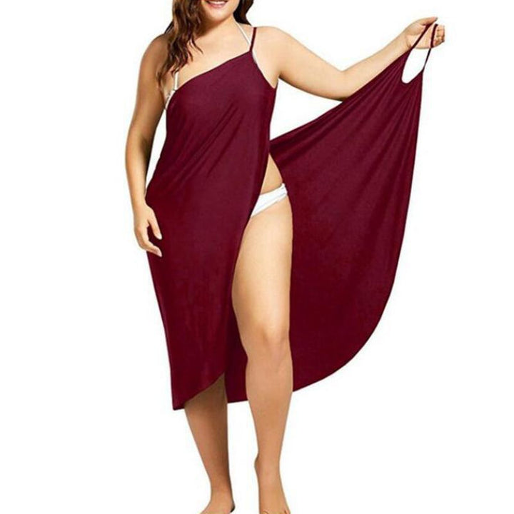 Women's nan versatile beach pareo wrap dress with spaghetti straps and asymmetrical hem StylebySassy