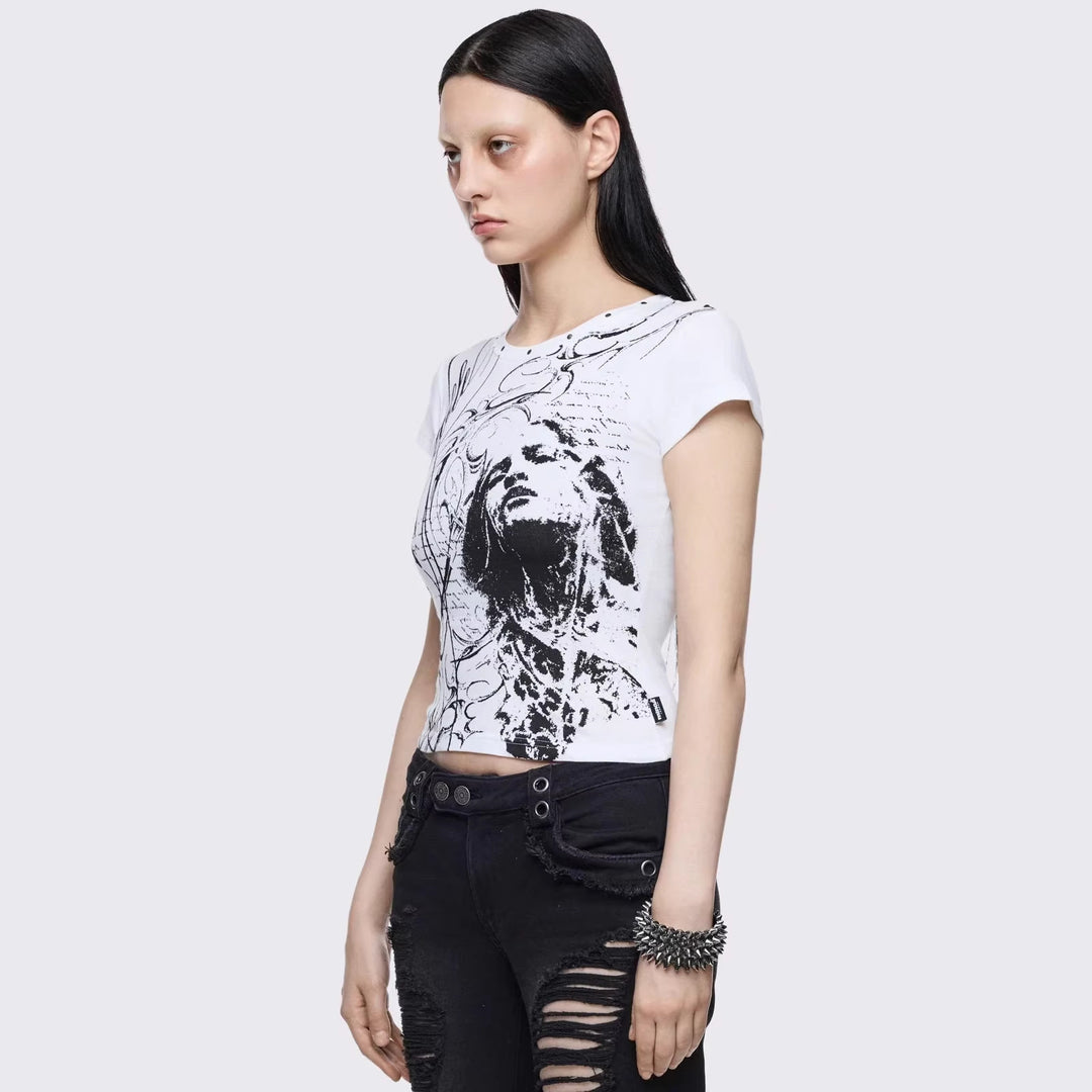 Women Creative Graphic Print T-Shirt StylebySassy