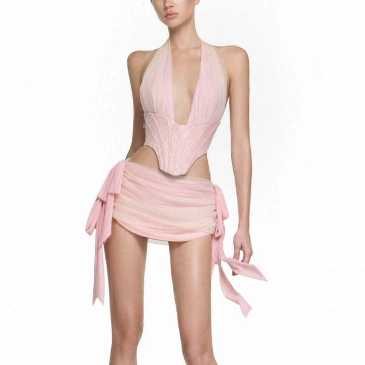 Women's Couture Bodysuit with Draped Skirt StylebySassy