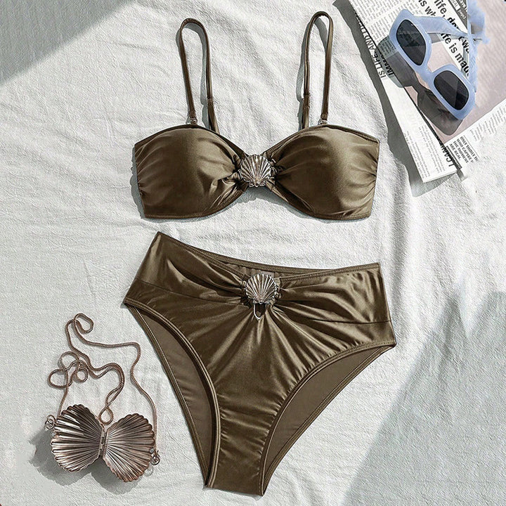 Ladies bikini with elegant shell appliqué StylebySassy