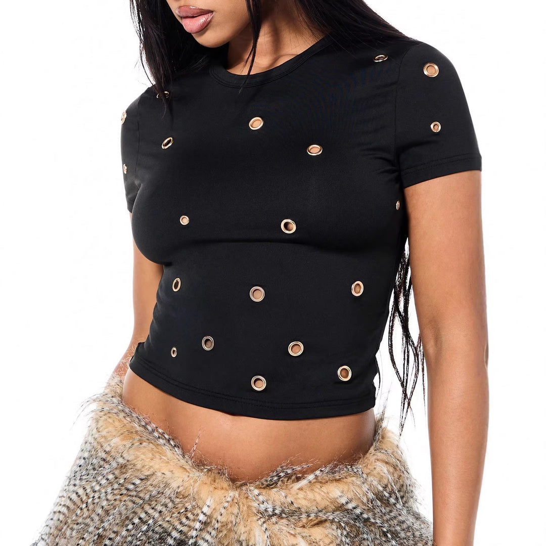 Women's Crop Top with Eyelet Detail StylebySassy