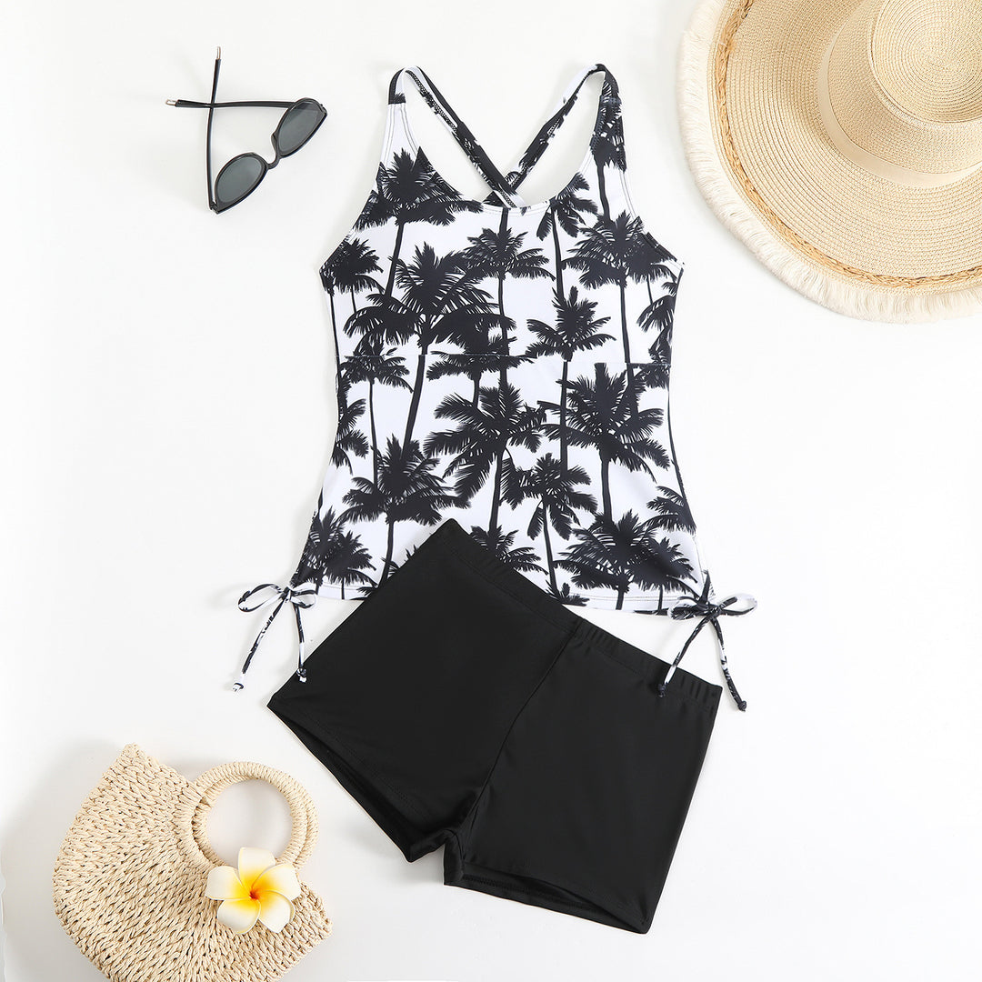 Ladies tankini with adjustable straps and casual shorts StylebySassy