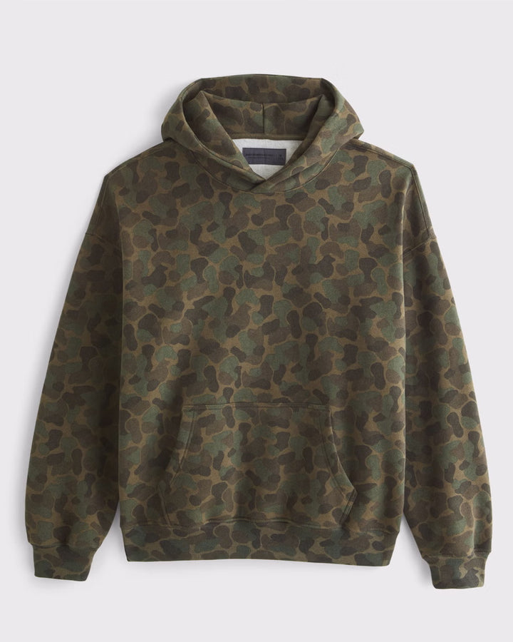 Unisex loose-fit hoodie sweatshirt with subtle leaf texture, double hood without drawstring and kangaroo pocket StylebySassy