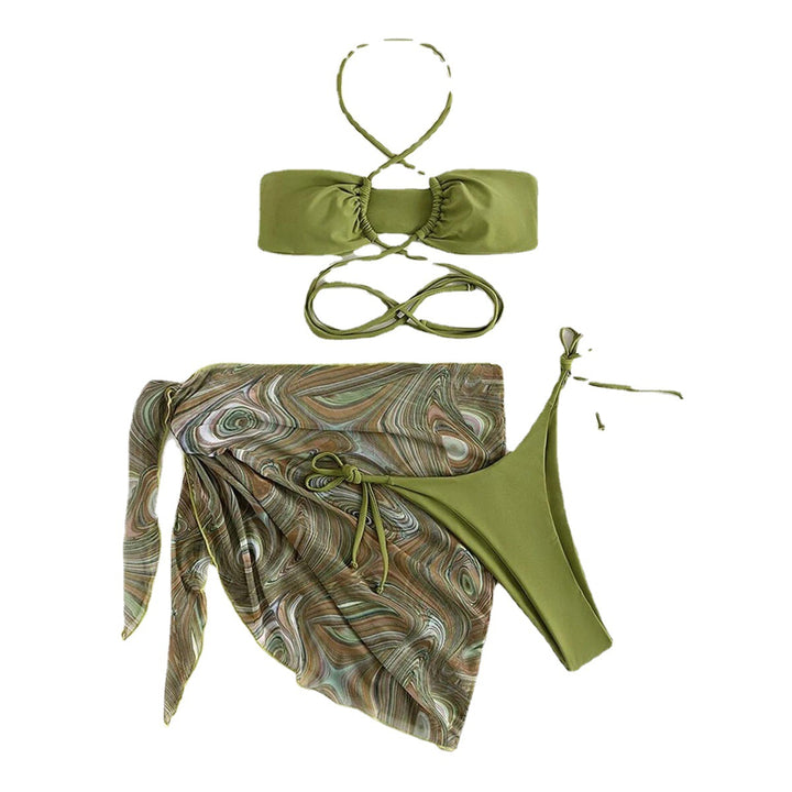 Women's bandeau bikini with innovative lace-up details StylebySassy