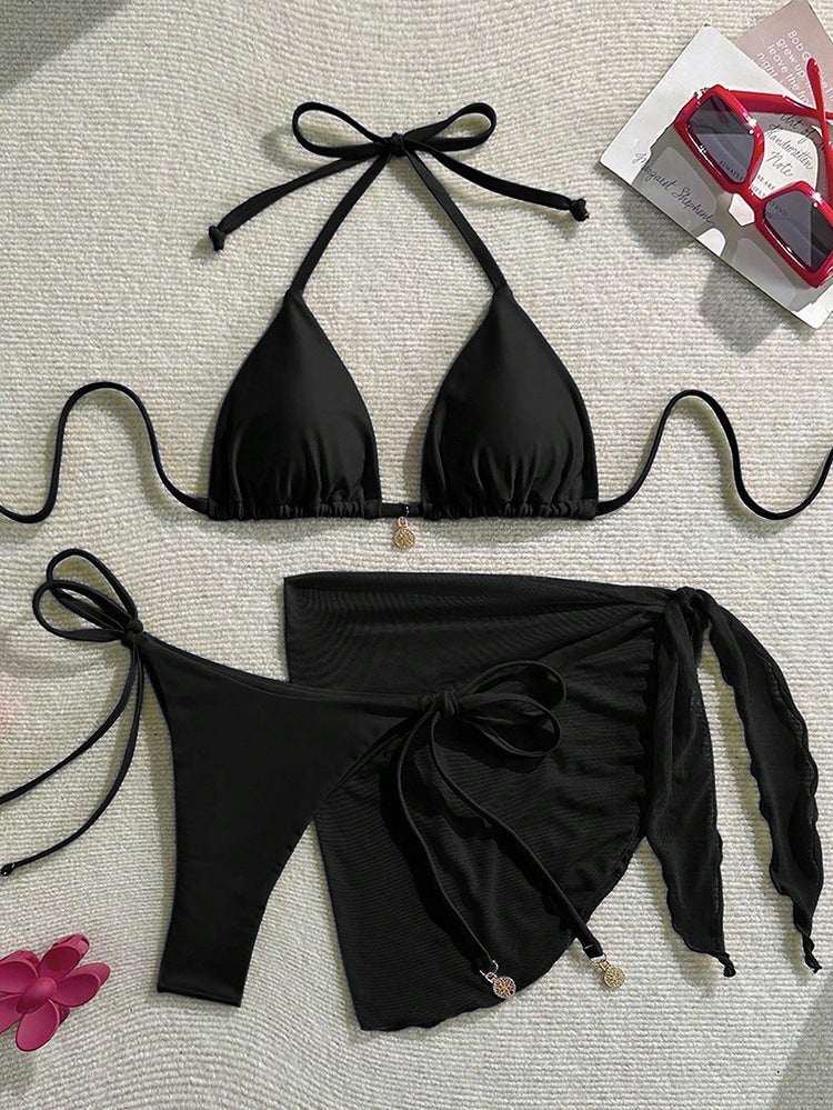 Ladies bikini set with stylish wrap skirt and sophisticated ties StylebySassy