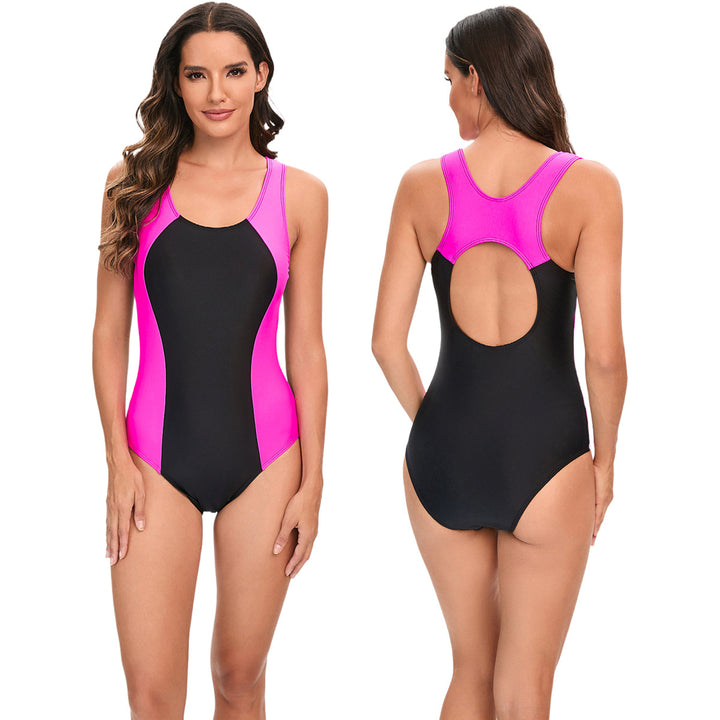 Women's sporty swimsuit with modern cut and breathable inserts StylebySassy
