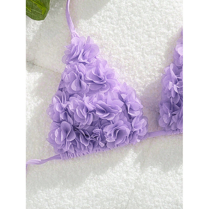 Women's bikini top with floral 3D appliqués StylebySassy