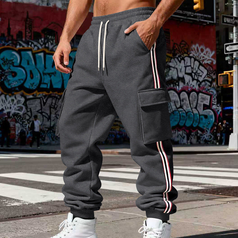 Men's cargo jogging pants with drawstring, side cargo pockets, and elastic cuffs StylebySassy