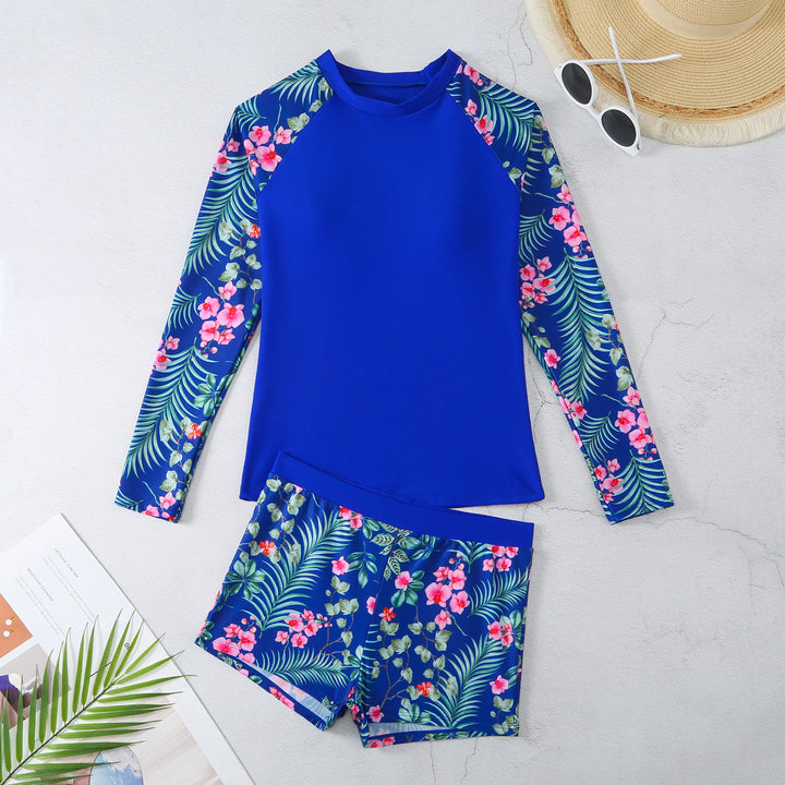 Women's UV Protection Rashguard Set with Floral Design StylebySassy